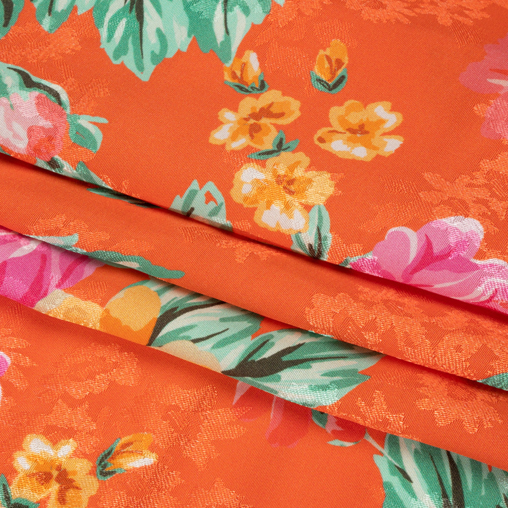 Floral Viscose Jacquard Print - Orange Floral - Mood Exclusive Downright Dalloway Full Floral Viscose Jacquard Print - Orange Floral - Mood Exclusive Downright Dalloway Full