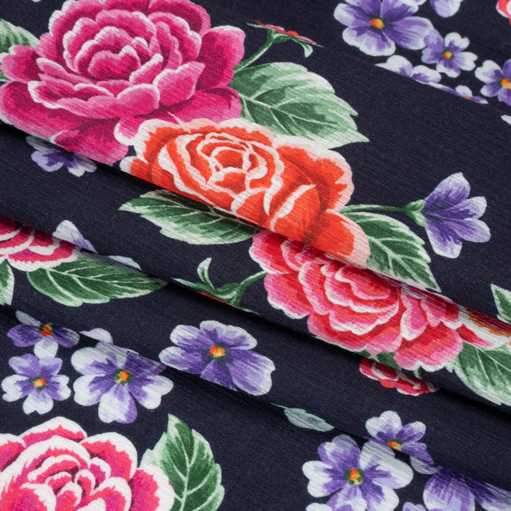 Mood Exclusive Midnight Bountiful Bushes Slubbed Gauzy Cotton Woven Folded Mood Exclusive Midnight Bountiful Bushes Slubbed Gauzy Cotton Woven Folded