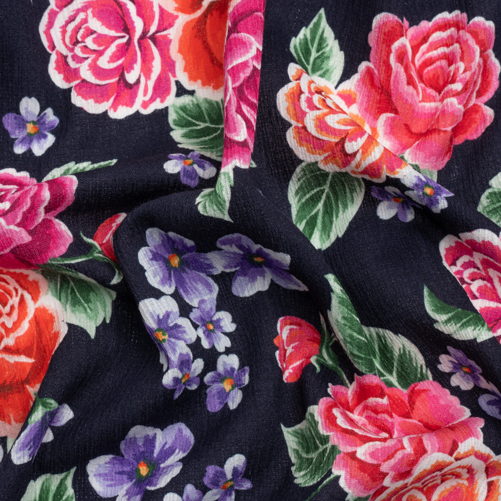 Mood Exclusive Midnight Bountiful Bushes Slubbed Gauzy Cotton Woven Mood Exclusive Midnight Bountiful Bushes Slubbed Gauzy Cotton Woven