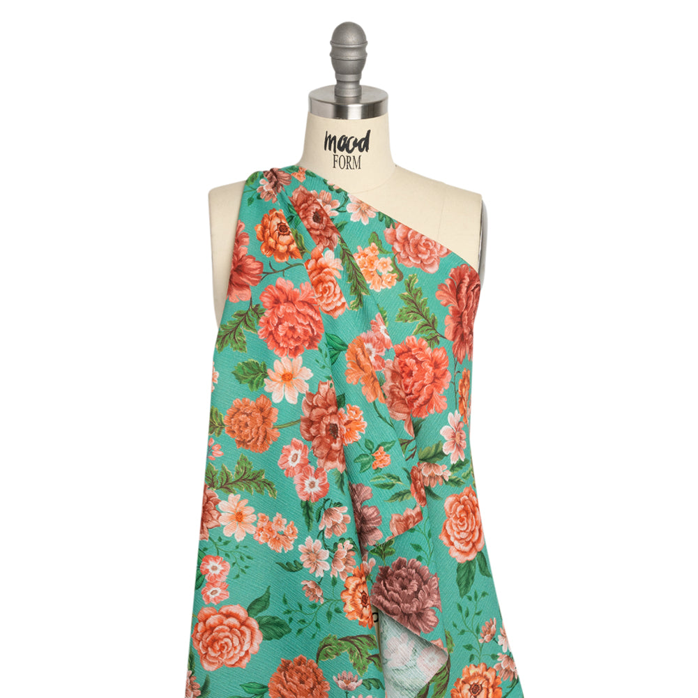Mood Exclusive Teal Fluent in Love Slubbed Gauzy Cotton Woven Drape Mood Exclusive Teal Fluent in Love Slubbed Gauzy Cotton Woven Drape