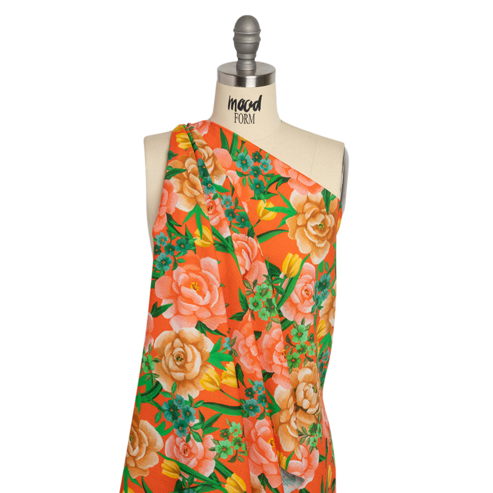 Mood Exclusive Orange Rose Dawn Slubbed Gauzy Cotton Woven Drape Mood Exclusive Orange Rose Dawn Slubbed Gauzy Cotton Woven Drape
