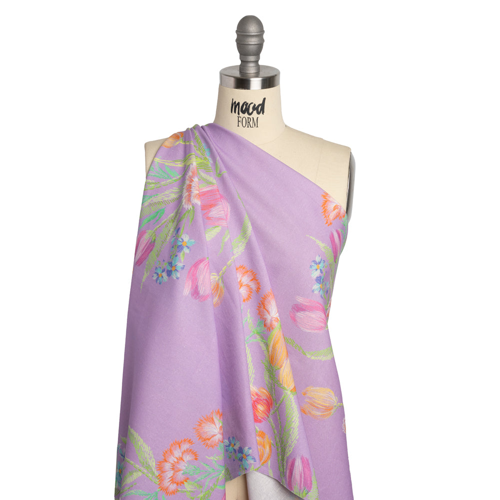 Mood Exclusive Lilac Stitch by Stitch Linen and Cotton Woven Drape Mood Exclusive Lilac Stitch by Stitch Linen and Cotton Woven Drape