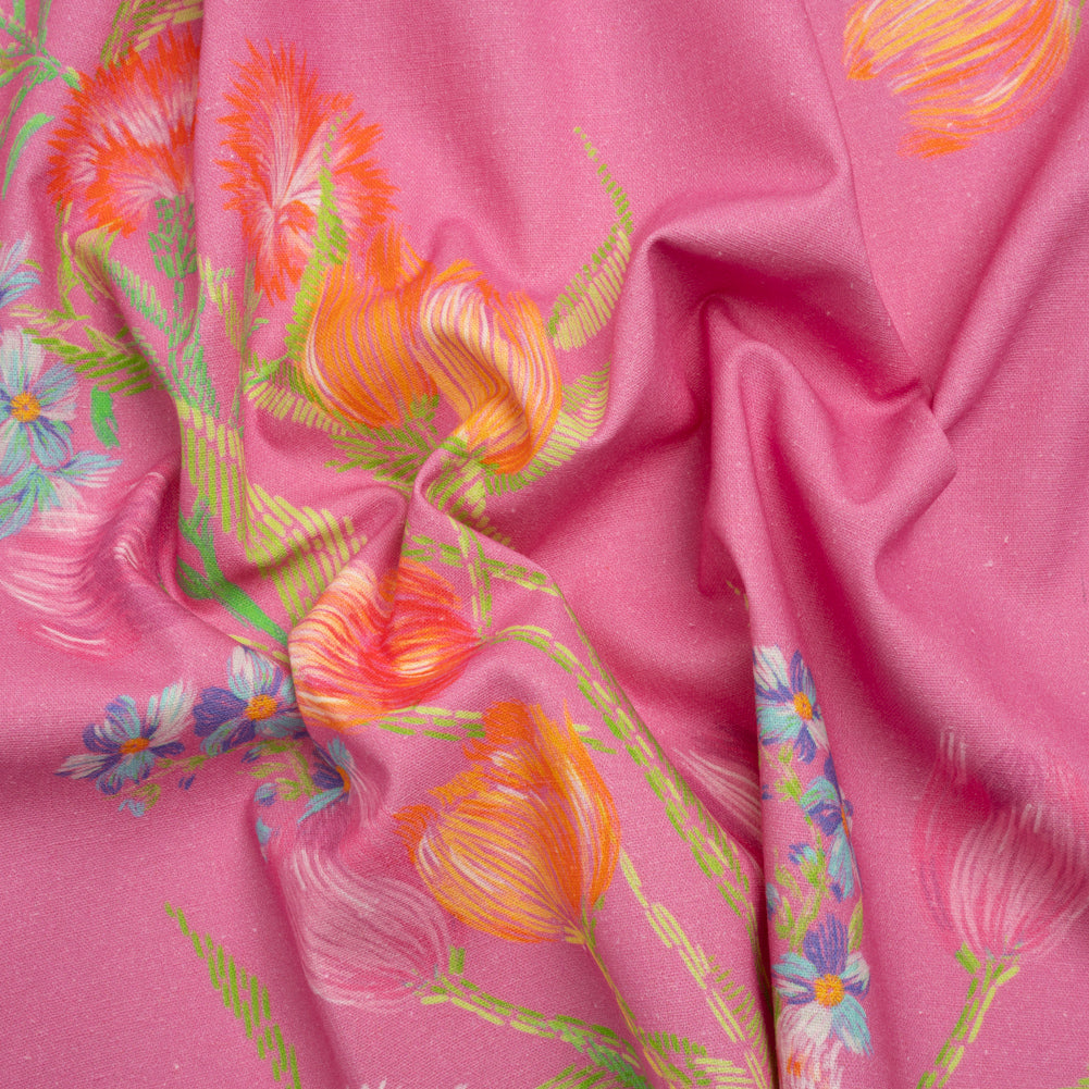 Mood Exclusive Pink Stitch by Stitch Linen and Cotton Woven Mood Exclusive Pink Stitch by Stitch Linen and Cotton Woven
