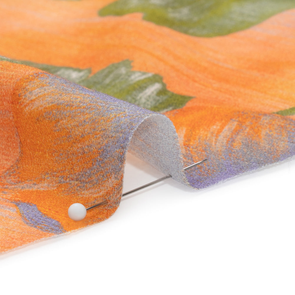 Mood Exclusive Orange Clementines and Lavender Cotton Crepe Detail Mood Exclusive Orange Clementines and Lavender Cotton Crepe Detail