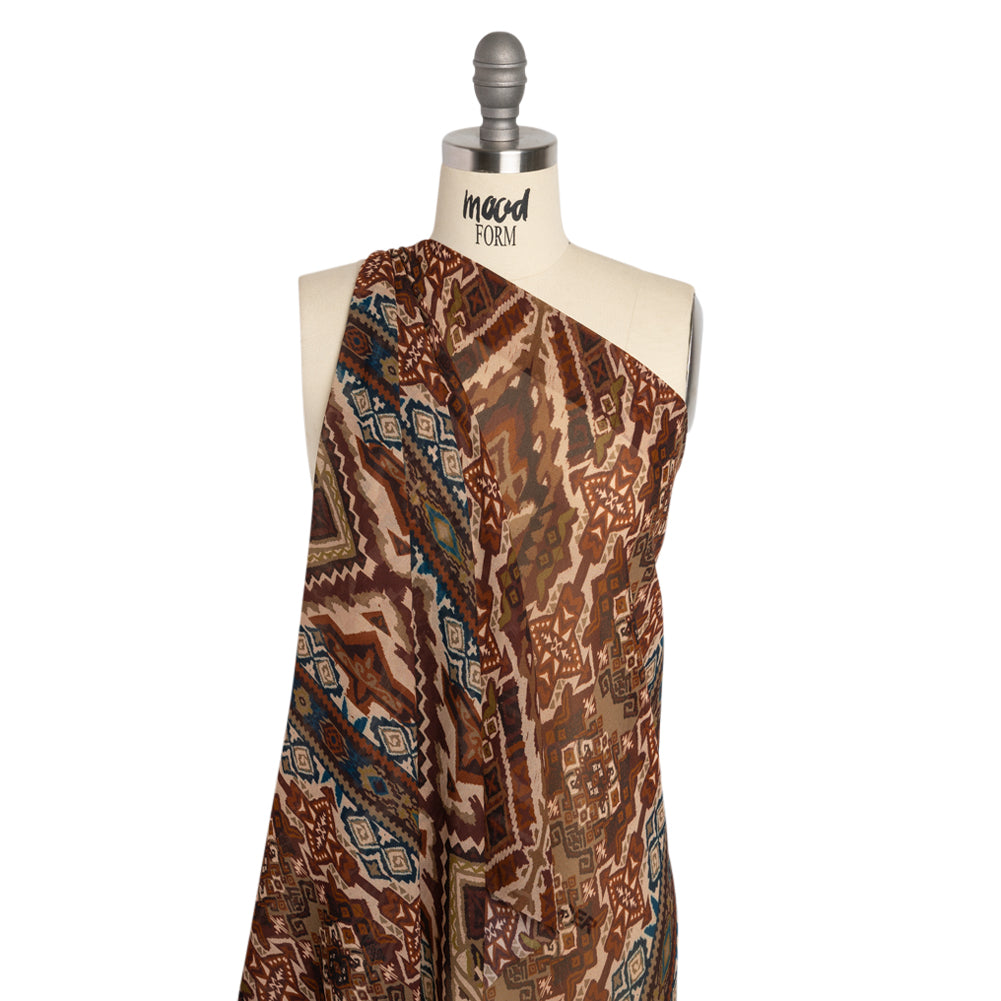 Mood Exclusive Rust Maze Markings Viscose Chiffon Detail Mood Exclusive Rust Maze Markings Viscose Chiffon Detail