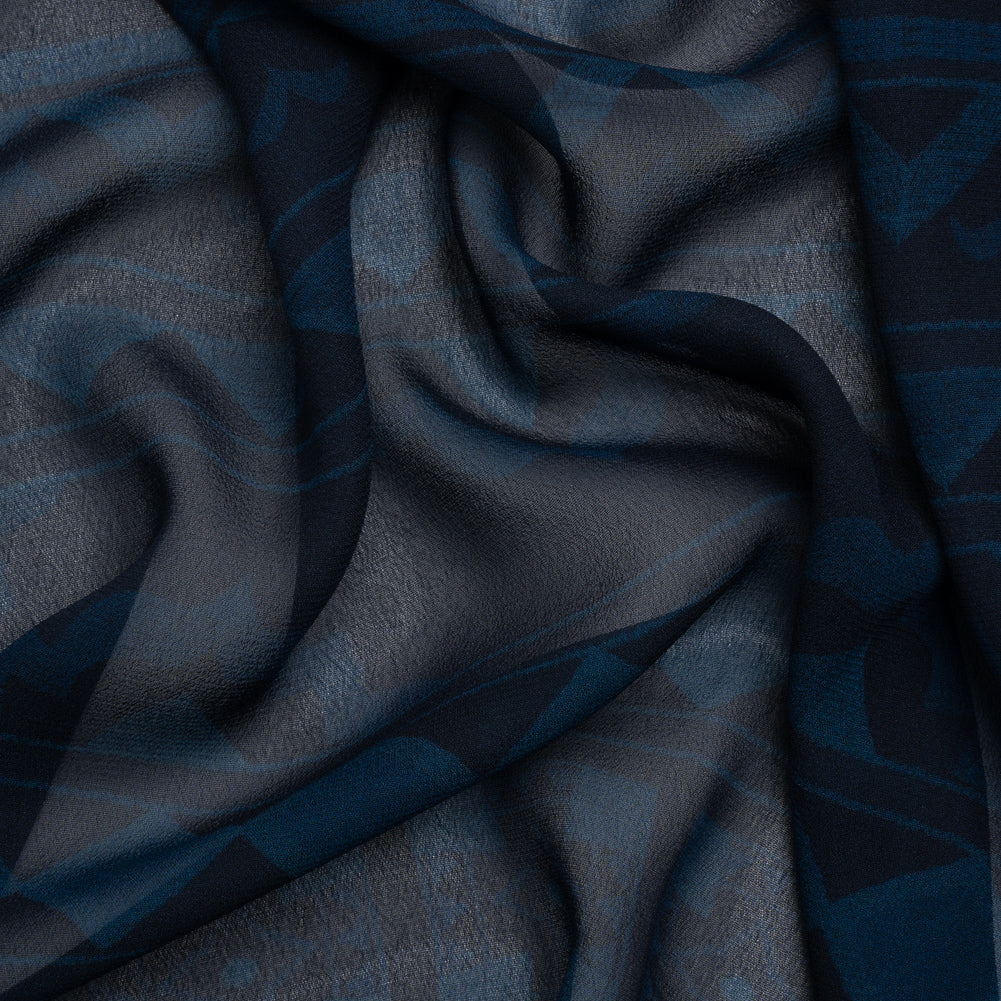 Mood Exclusive Navy Awaiting Eruption Viscose Chiffon Panel Mood Exclusive Navy Awaiting Eruption Viscose Chiffon Panel