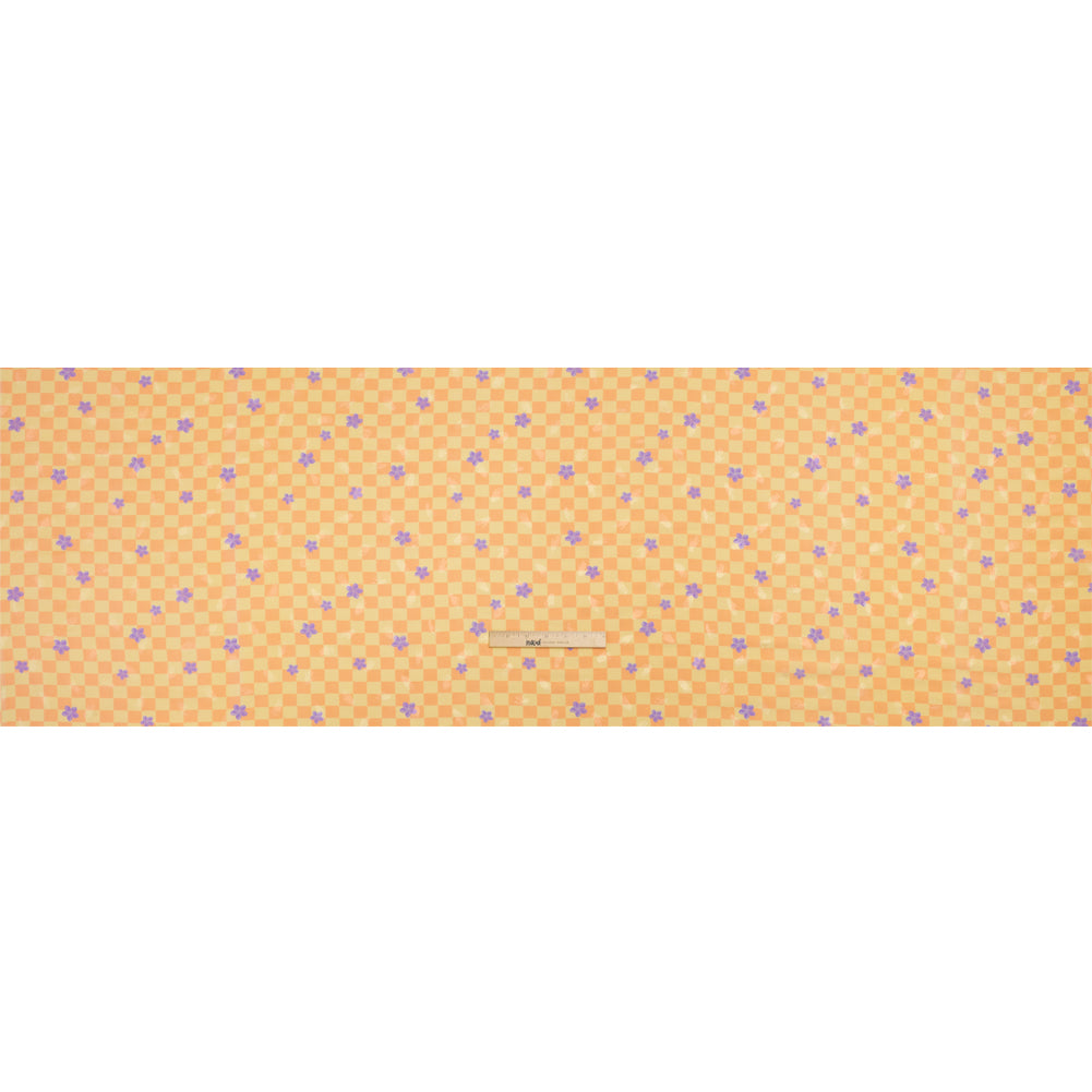 Hands Viscose Jacquard Print - Peach Floral Checkerboard - Mood Exclusive Dippin' Disco Drape Hands Viscose Jacquard Print - Peach Floral Checkerboard - Mood Exclusive Dippin' Disco Drape