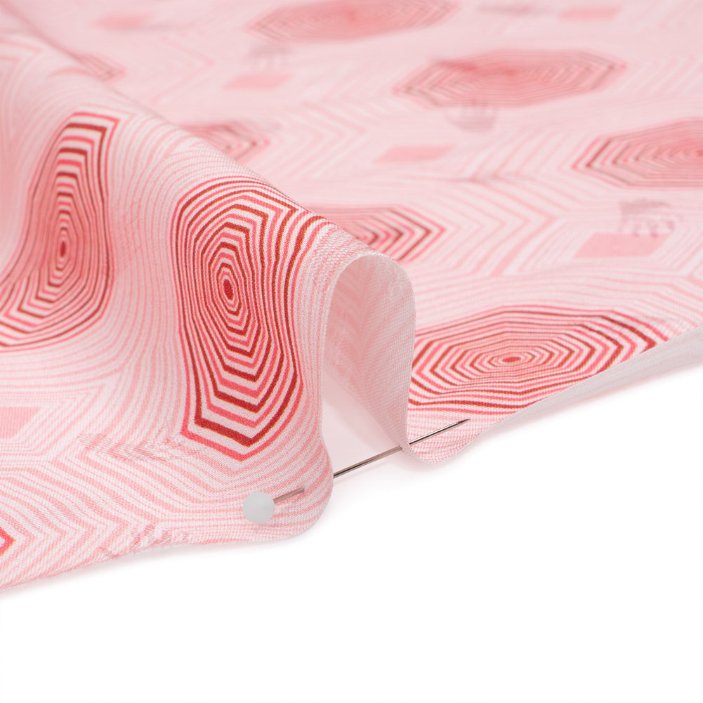 Hands Viscose Jacquard Print - Pink Geometric - Mood Exclusive Retro Reverb Folded Hands Viscose Jacquard Print - Pink Geometric - Mood Exclusive Retro Reverb Folded