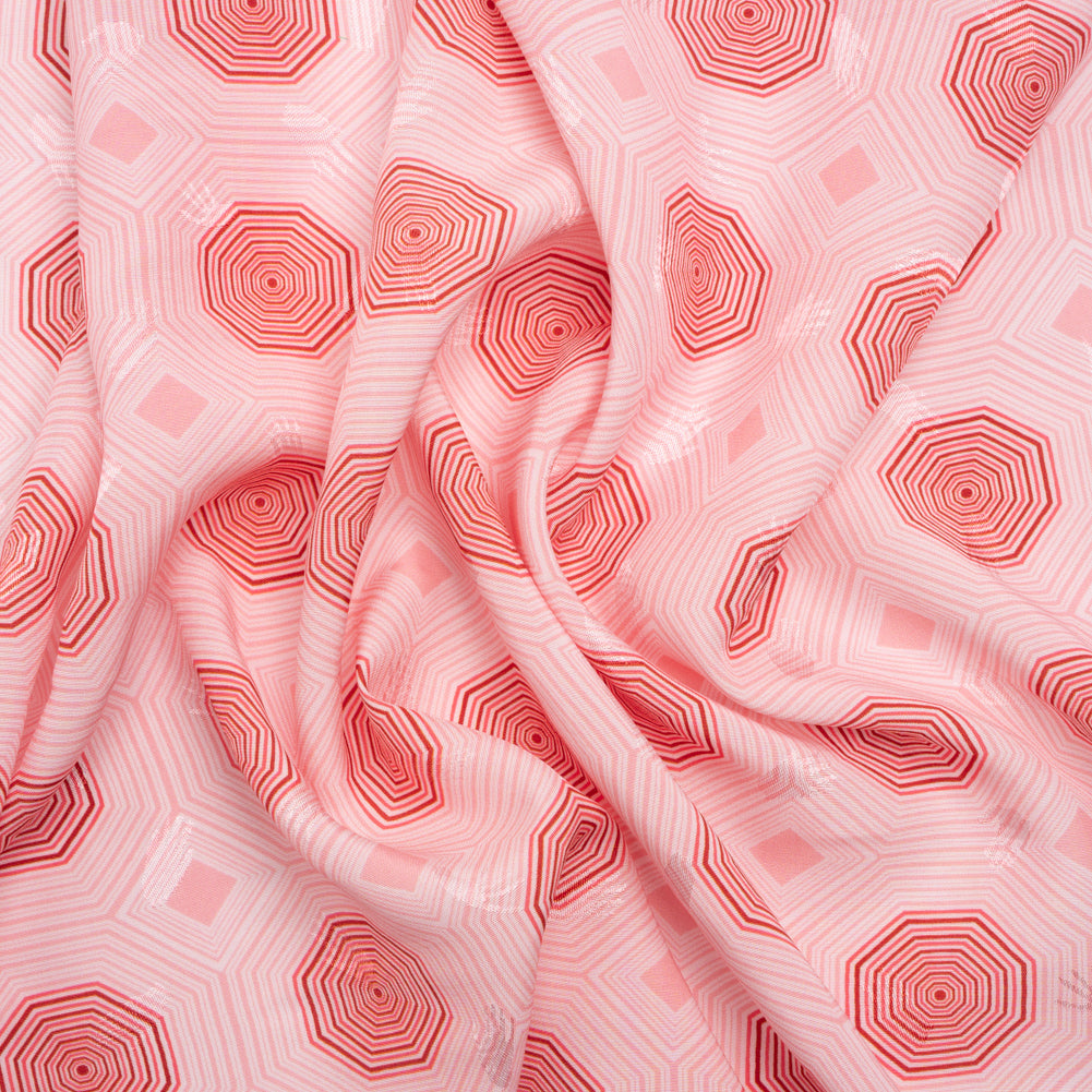 Hands Viscose Jacquard Print - Pink Geometric - Mood Exclusive Retro Reverb Hands Viscose Jacquard Print - Pink Geometric - Mood Exclusive Retro Reverb