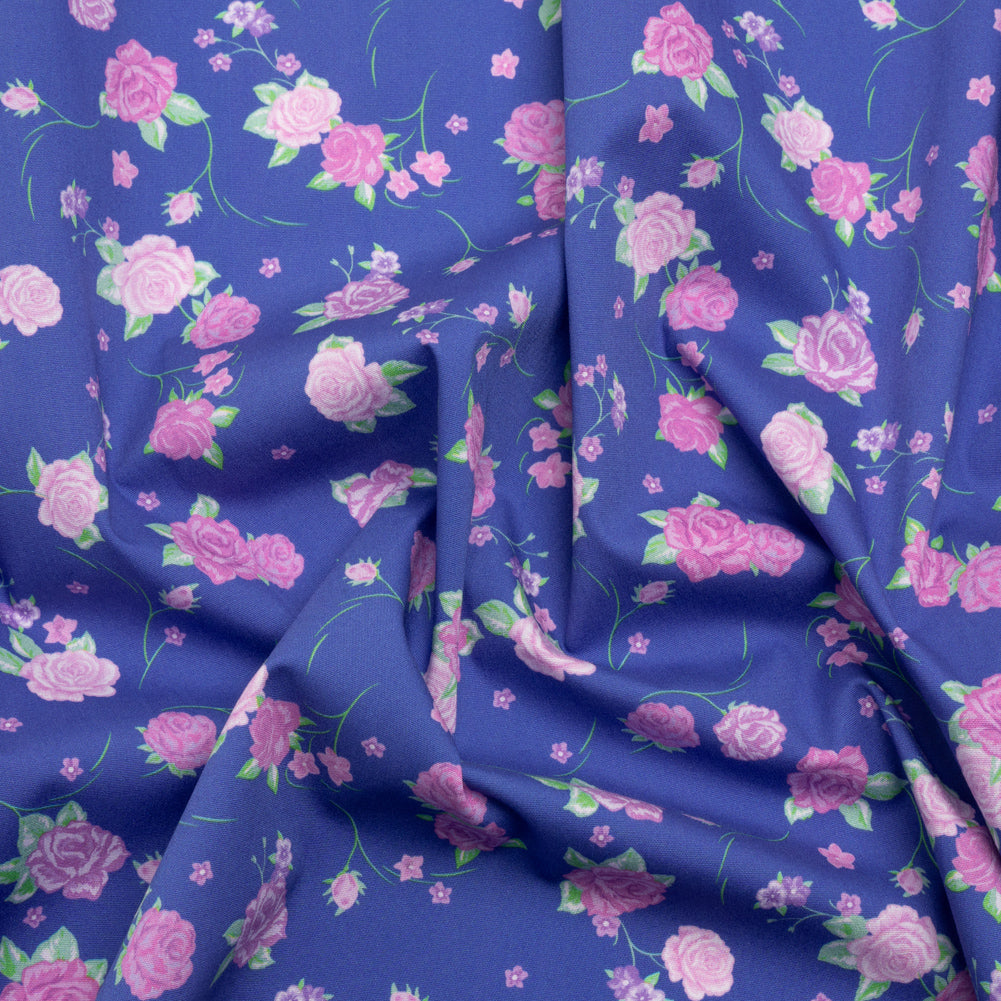 Mood Exclusive Blue Little Romantic Stretch Cotton Poplin Mood Exclusive Blue Little Romantic Stretch Cotton Poplin