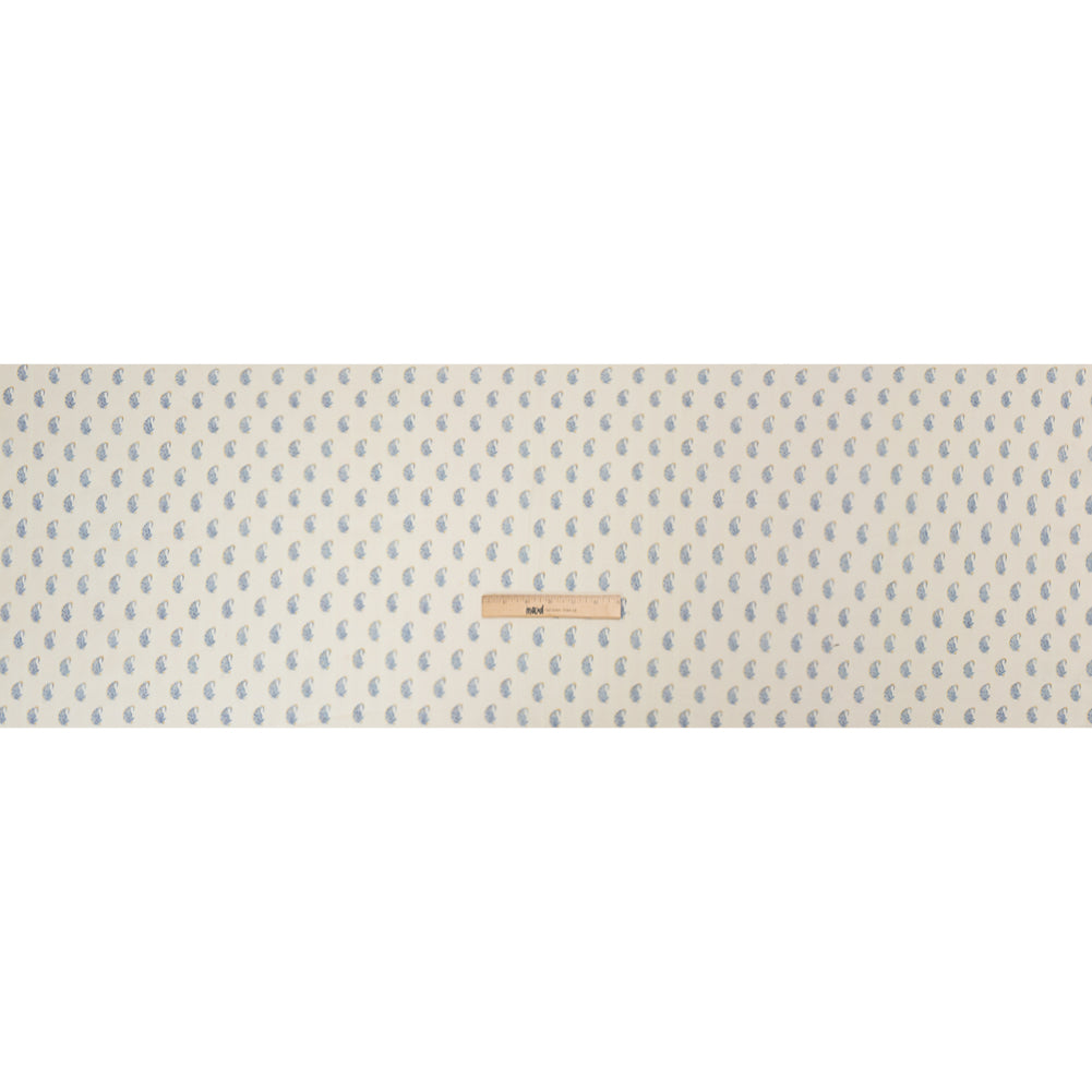 Crinkled Cotton Gauzy Woven Print - Cream and Blue Paisley - Mood Exclusive Bit of Bloom Full Crinkled Cotton Gauzy Woven Print - Cream and Blue Paisley - Mood Exclusive Bit of Bloom Full