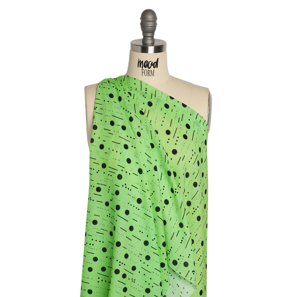 Mood Exclusive Mint Dot-Dash Decode Cotton Crepe Drape Mood Exclusive Mint Dot-Dash Decode Cotton Crepe Drape