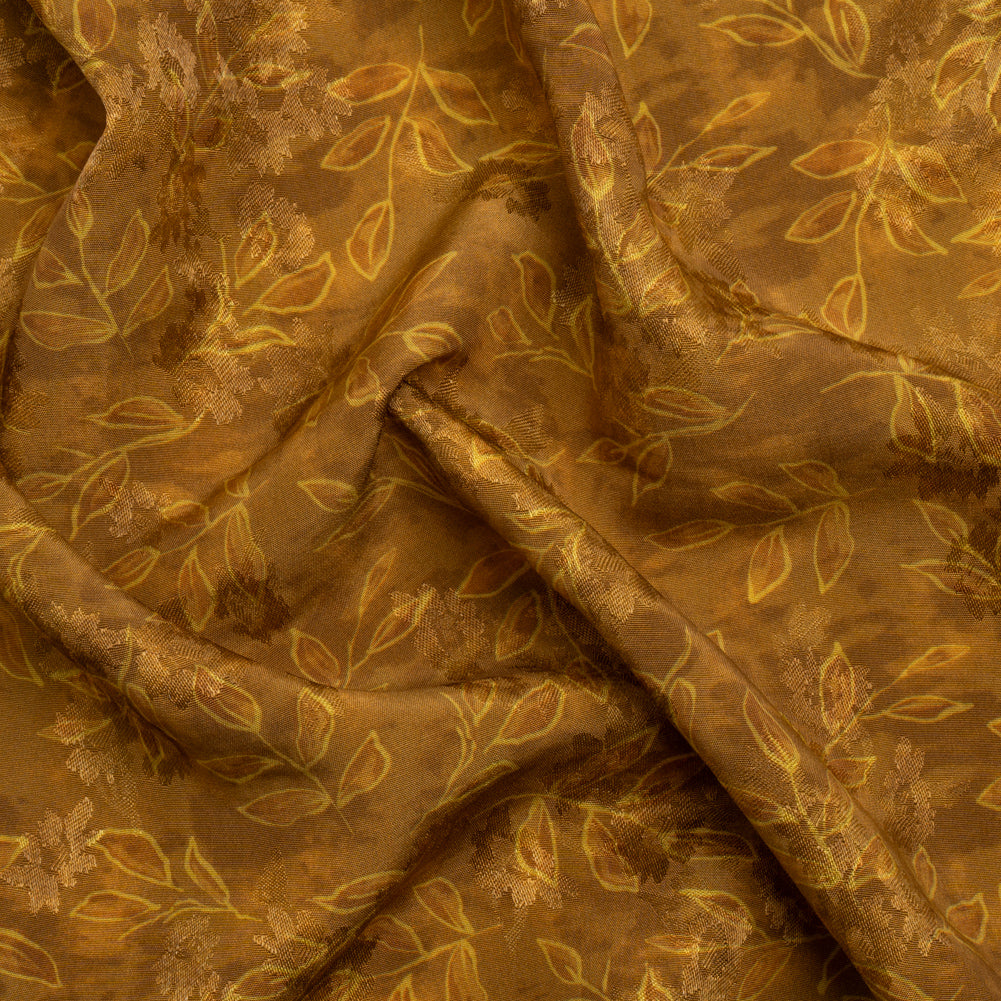 Floral Viscose Jacquard Print - Brown Tie Dye and Leaves - Mood Exclusive Little Sprigs Floral Viscose Jacquard Print - Brown Tie Dye and Leaves - Mood Exclusive Little Sprigs