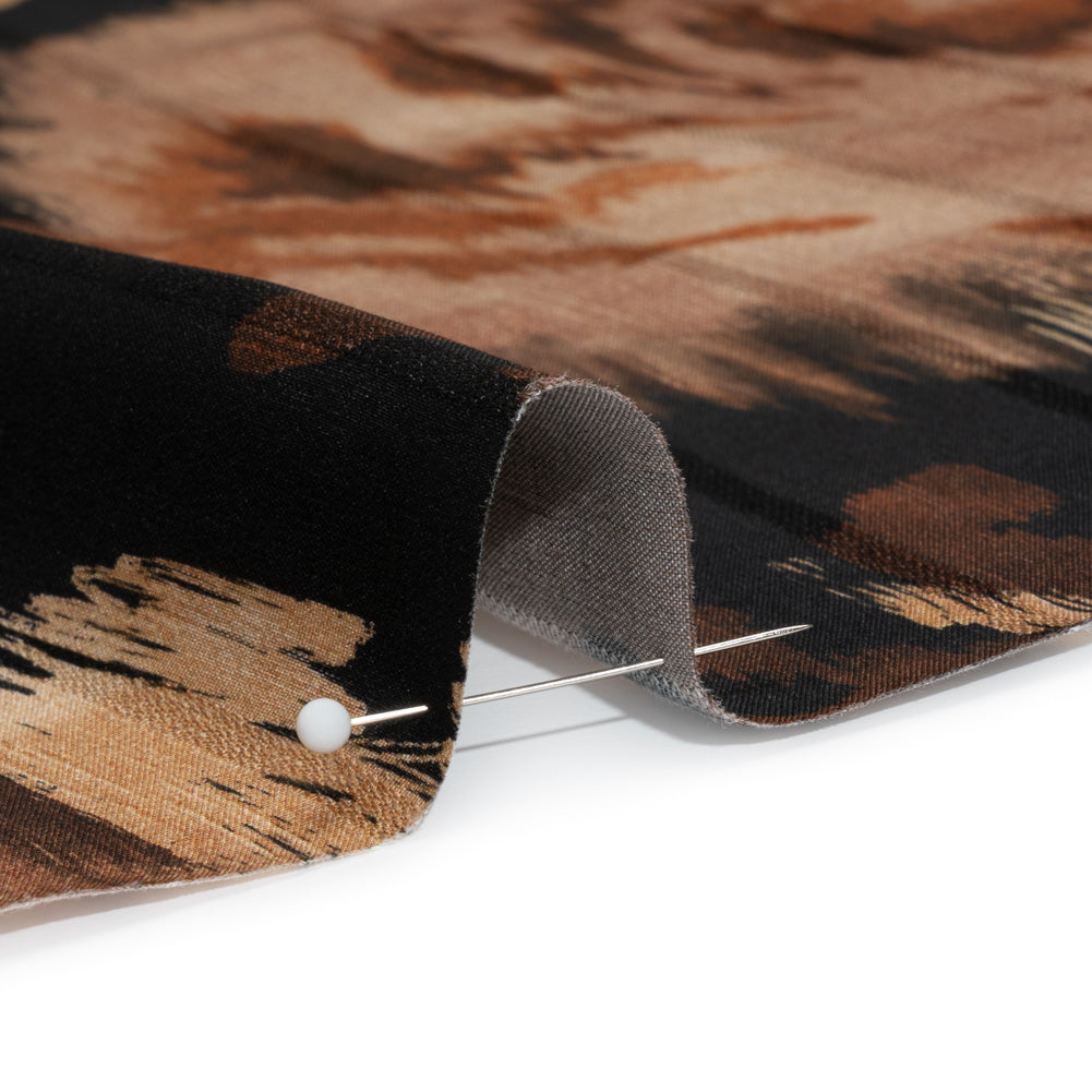 Striped Viscose Jacquard Print - Brown and Black Floral Ikat - Mood Exclusive Some Semblance Folded Striped Viscose Jacquard Print - Brown and Black Floral Ikat - Mood Exclusive Some Semblance Folded