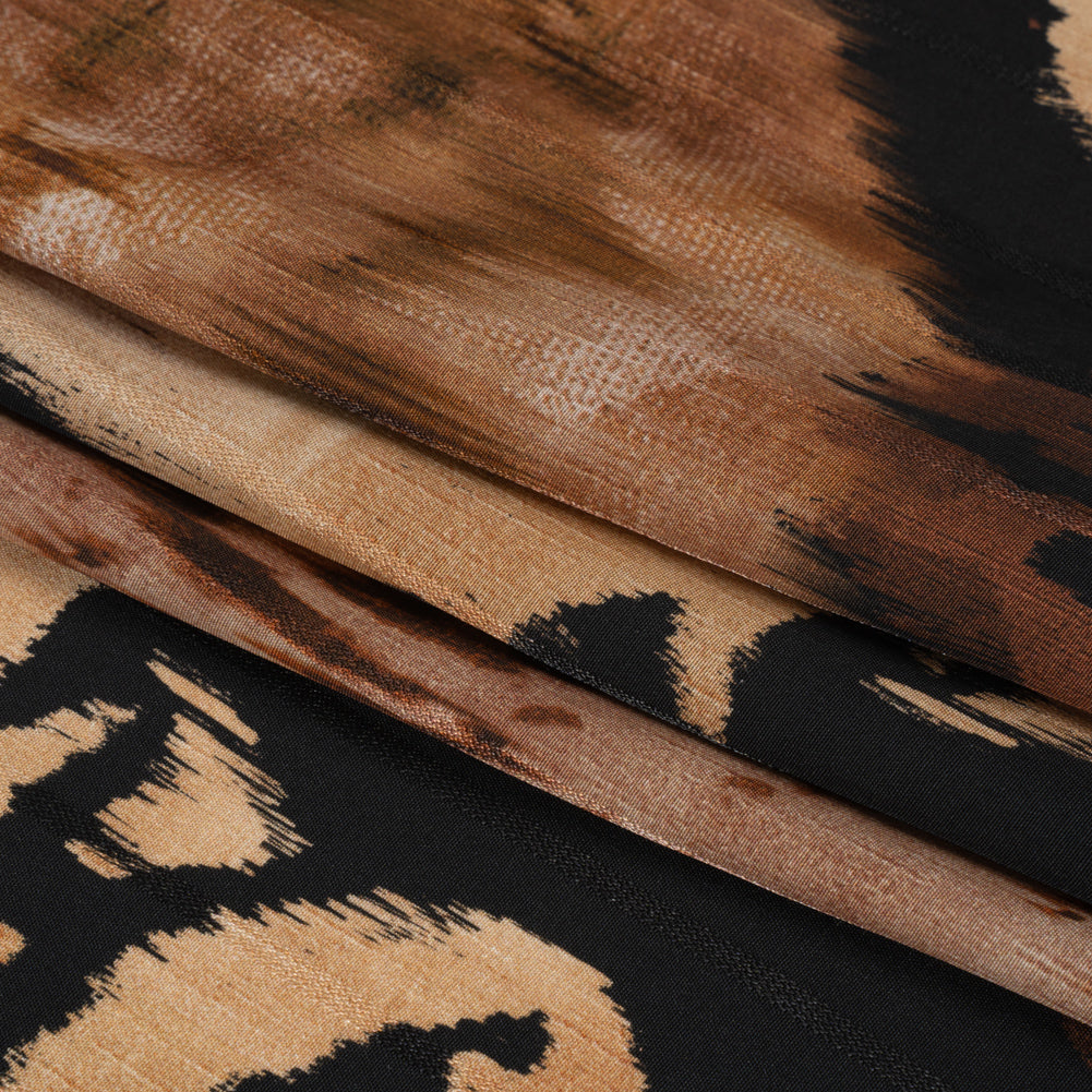 Striped Viscose Jacquard Print - Brown and Black Floral Ikat - Mood Exclusive Some Semblance Full Striped Viscose Jacquard Print - Brown and Black Floral Ikat - Mood Exclusive Some Semblance Full