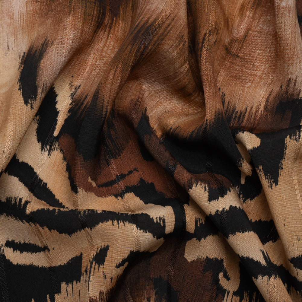 Striped Viscose Jacquard Print - Brown and Black Floral Ikat - Mood Exclusive Some Semblance Striped Viscose Jacquard Print - Brown and Black Floral Ikat - Mood Exclusive Some Semblance