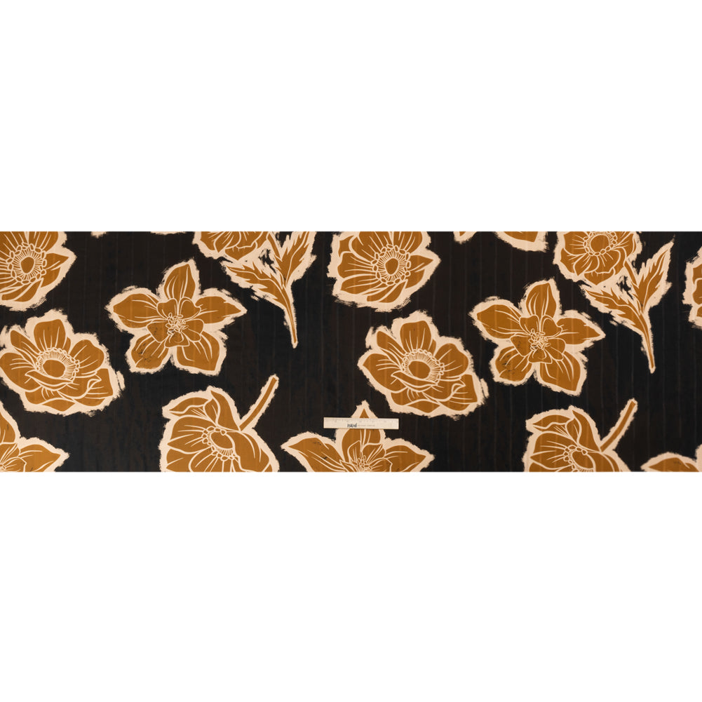 Striped Viscose Jacquard Print - Mustard Floral - Mood Exclusive Simple Luxuries Drape Striped Viscose Jacquard Print - Mustard Floral - Mood Exclusive Simple Luxuries Drape