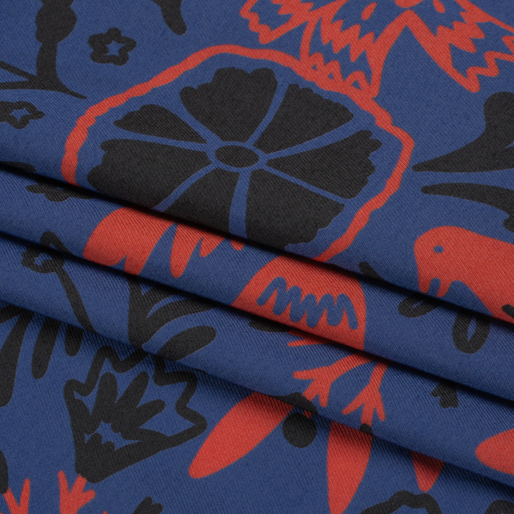 Mood Exclusive Blue Feathered Folklore Sustainable Viscose and Polyester Twill Full Mood Exclusive Blue Feathered Folklore Sustainable Viscose and Polyester Twill Full