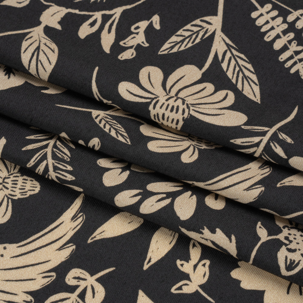 Mood Exclusive Black Pheonix Flowers Sustainable Viscose and Polyester Twill Full Mood Exclusive Black Pheonix Flowers Sustainable Viscose and Polyester Twill Full