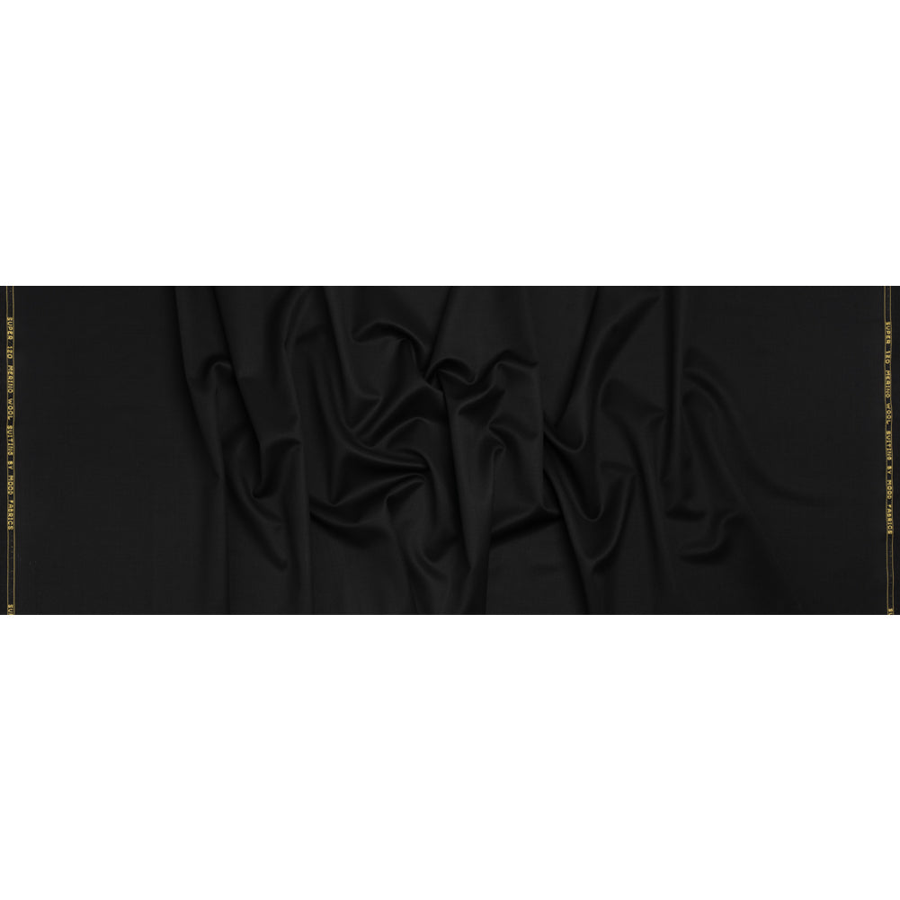 Super 120 Merino Wool Suiting - Black - Finn Collection Full Super 120 Merino Wool Suiting - Black - Finn Collection Full