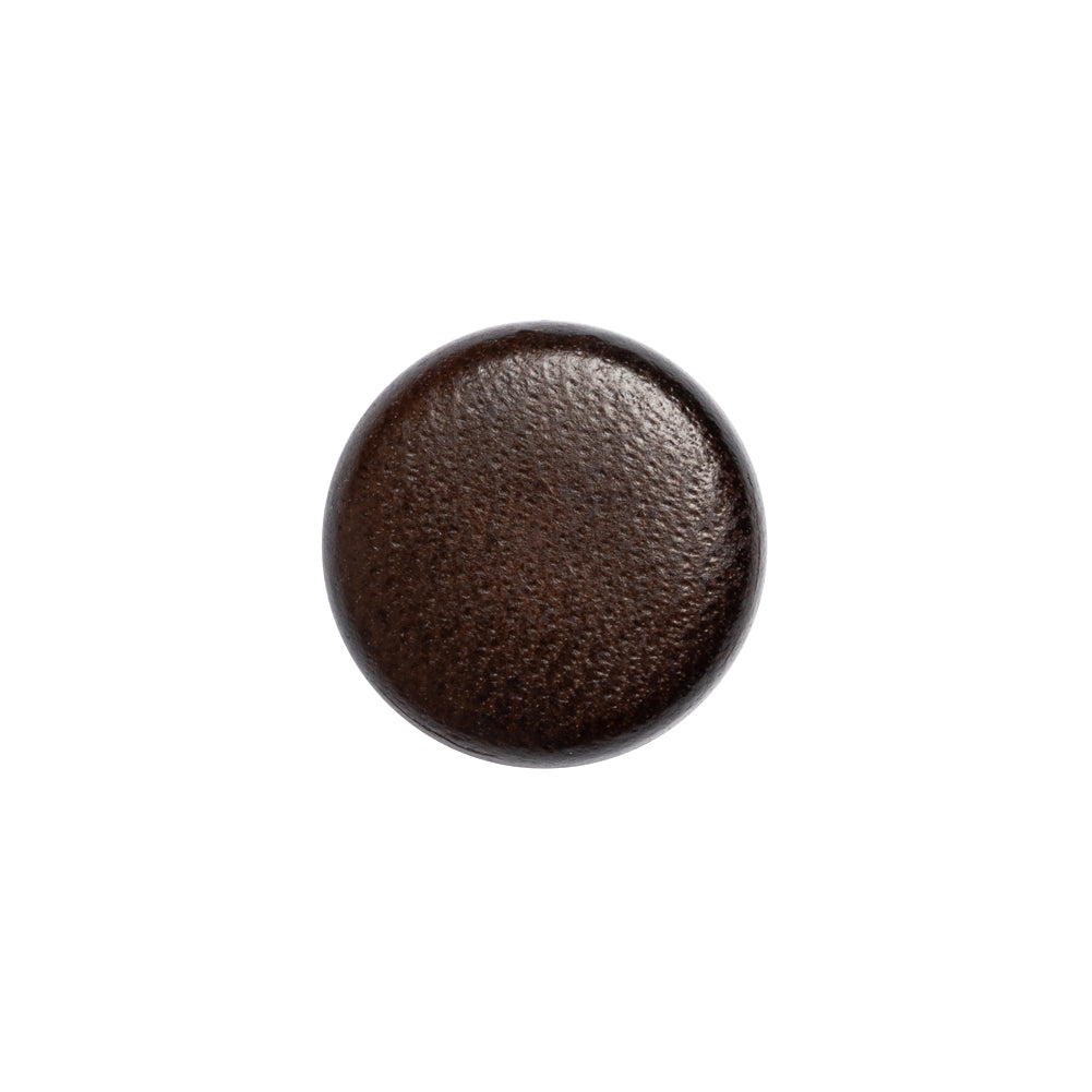 Italian Brown Flat Top Leather Shank Back Button - 24L/15mm Italian Brown Flat Top Leather Shank Back Button - 24L/15mm