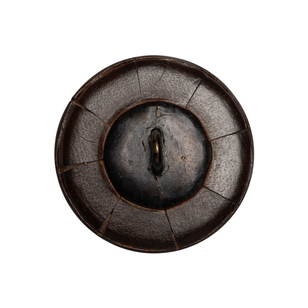 Italian Brown Flat Top Leather Shank Back Button - 40L/25.5mm Detail Italian Brown Flat Top Leather Shank Back Button - 40L/25.5mm Detail