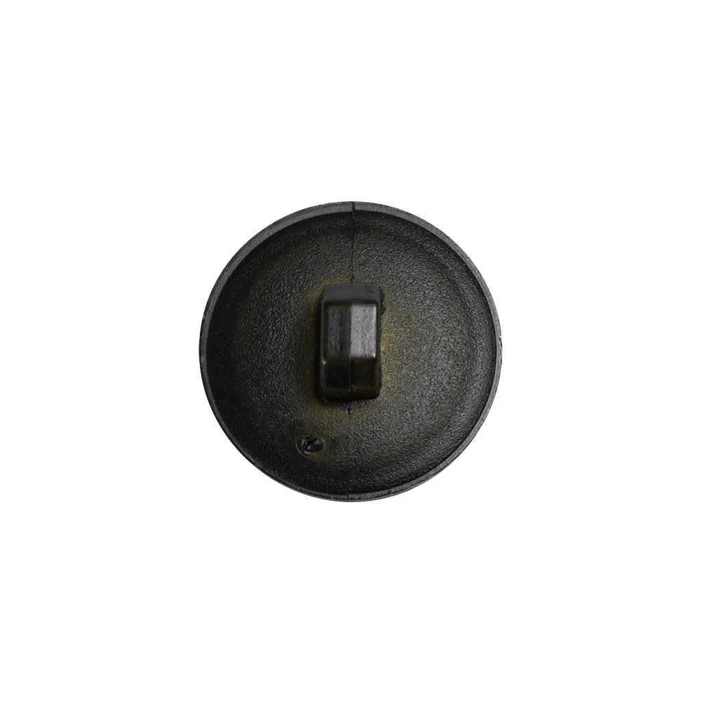 Italian Dark Olive Geometric Engraved Shank Back Plastic Button - 28L/18mm Detail Italian Dark Olive Geometric Engraved Shank Back Plastic Button - 28L/18mm Detail