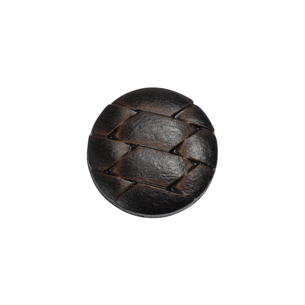 Italian Dark Brown Geometric Engraved Shank Back Plastic Button - 28L/18mm Italian Dark Brown Geometric Engraved Shank Back Plastic Button - 28L/18mm