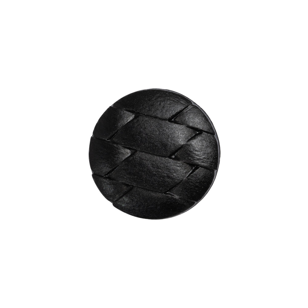 Italian Black Geometric Engraved Shank Back Plastic Button - 28L/18mm Italian Black Geometric Engraved Shank Back Plastic Button - 28L/18mm
