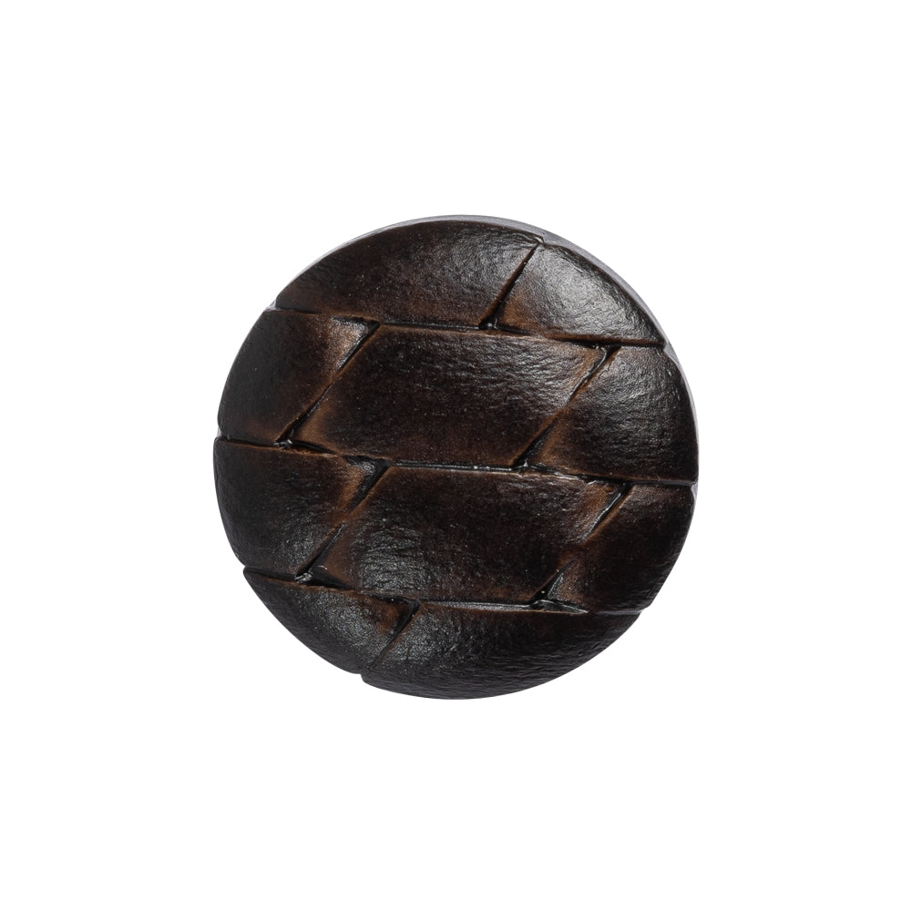 Italian Brown Geometric Engraved Shank Back Plastic Button - 36L/23mm Italian Brown Geometric Engraved Shank Back Plastic Button - 36L/23mm