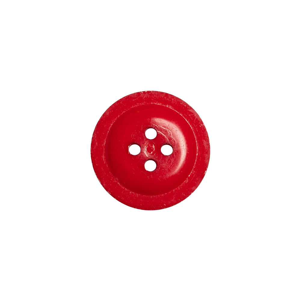 Red Anchor Plastic 4-Hole Button - 24L/15mm Detail Red Anchor Plastic 4-Hole Button - 24L/15mm Detail