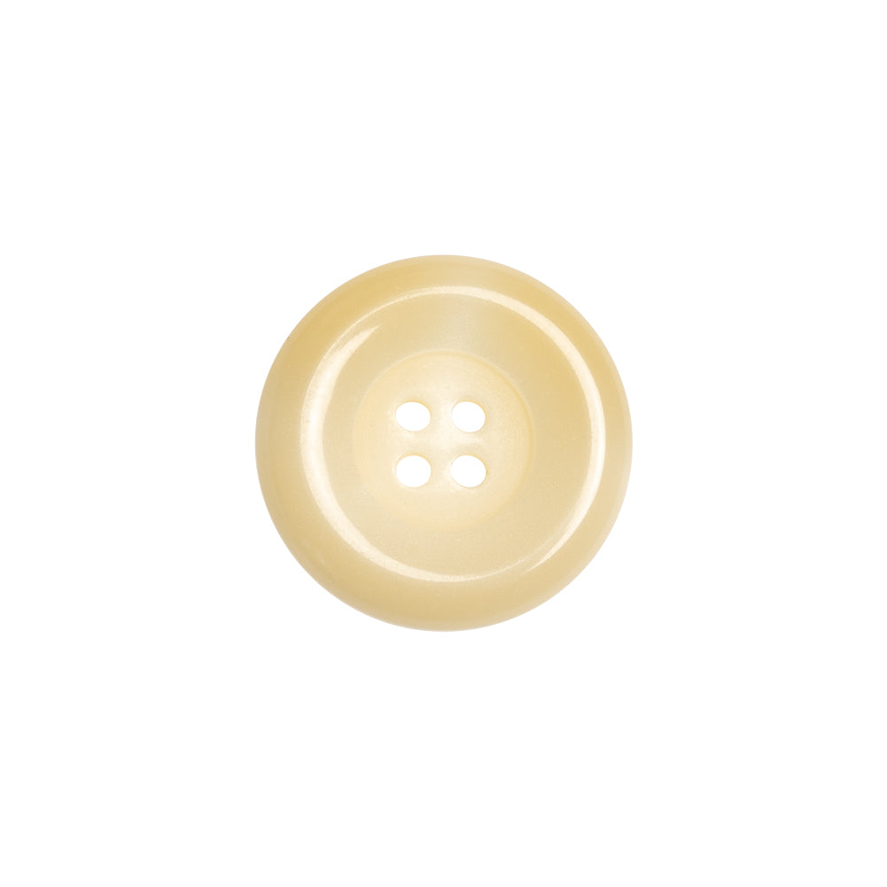Ivory Rolled Rim Plastic 4-Hole Button - 28L/18mm Ivory Rolled Rim Plastic 4-Hole Button - 28L/18mm