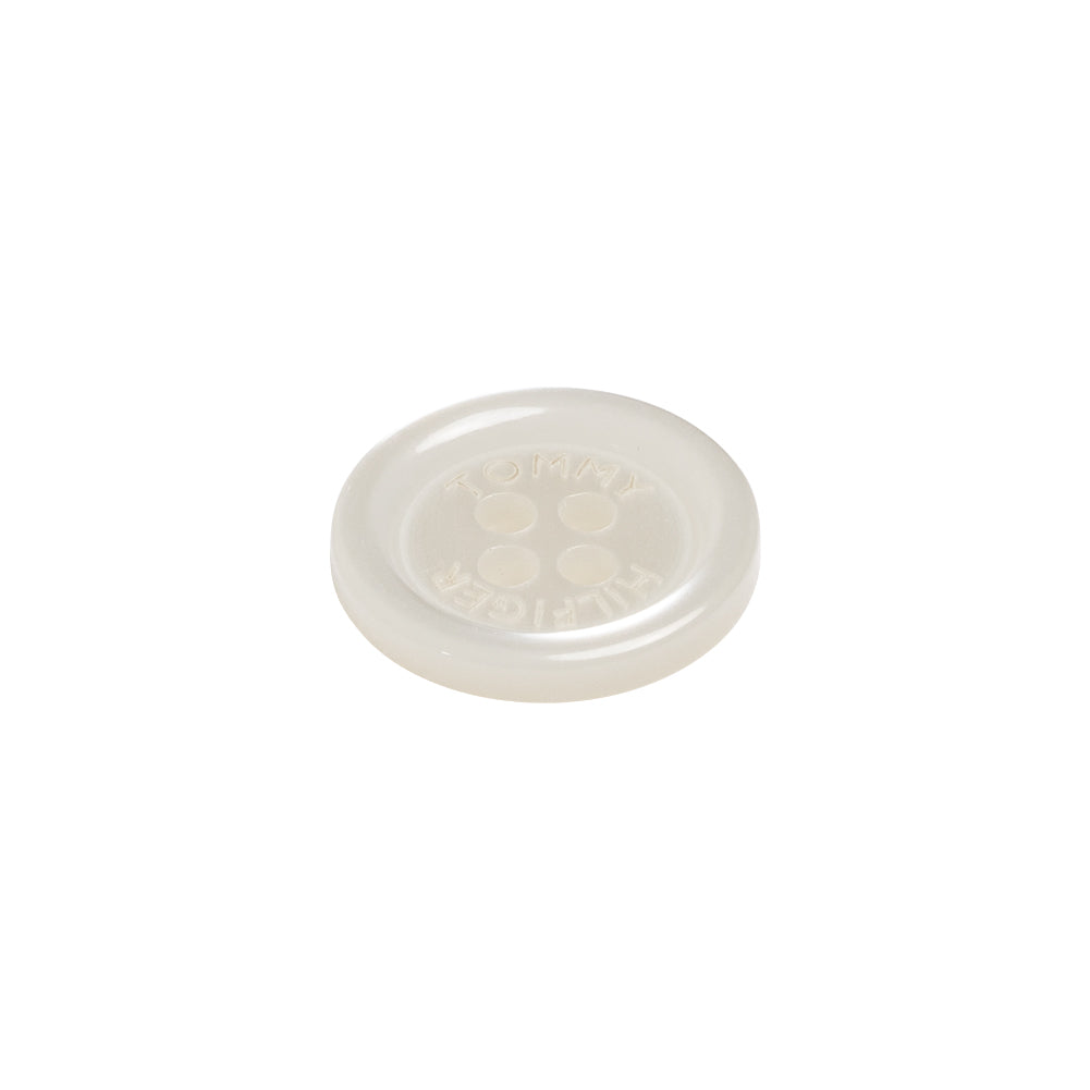 Tommy Hilfiger White Plastic 4-Hole Button - 24L/15mm Folded Tommy Hilfiger White Plastic 4-Hole Button - 24L/15mm Folded