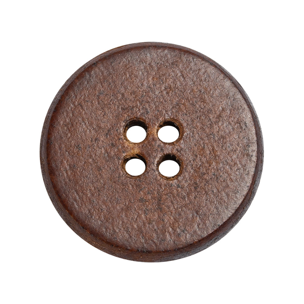 Red Brown Leather 4-Hole Button - 44L/28mm Detail Red Brown Leather 4-Hole Button - 44L/28mm Detail