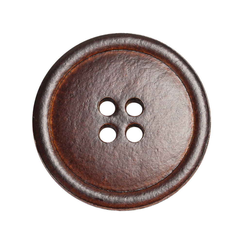 Red Brown Leather 4-Hole Button - 44L/28mm Red Brown Leather 4-Hole Button - 44L/28mm
