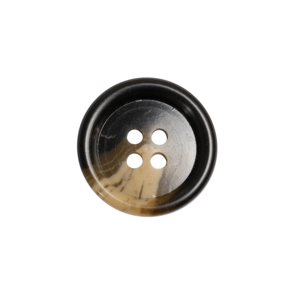 Black and Ivory Swirled Plastic 4-Hole Button - 32L/20mm Black and Ivory Swirled Plastic 4-Hole Button - 32L/20mm