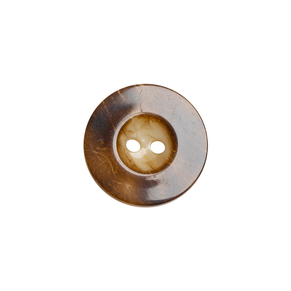 Italian Brown and Beige Abstract 2-Hole Plastic Button - 27L/17mm Italian Brown and Beige Abstract 2-Hole Plastic Button - 27L/17mm
