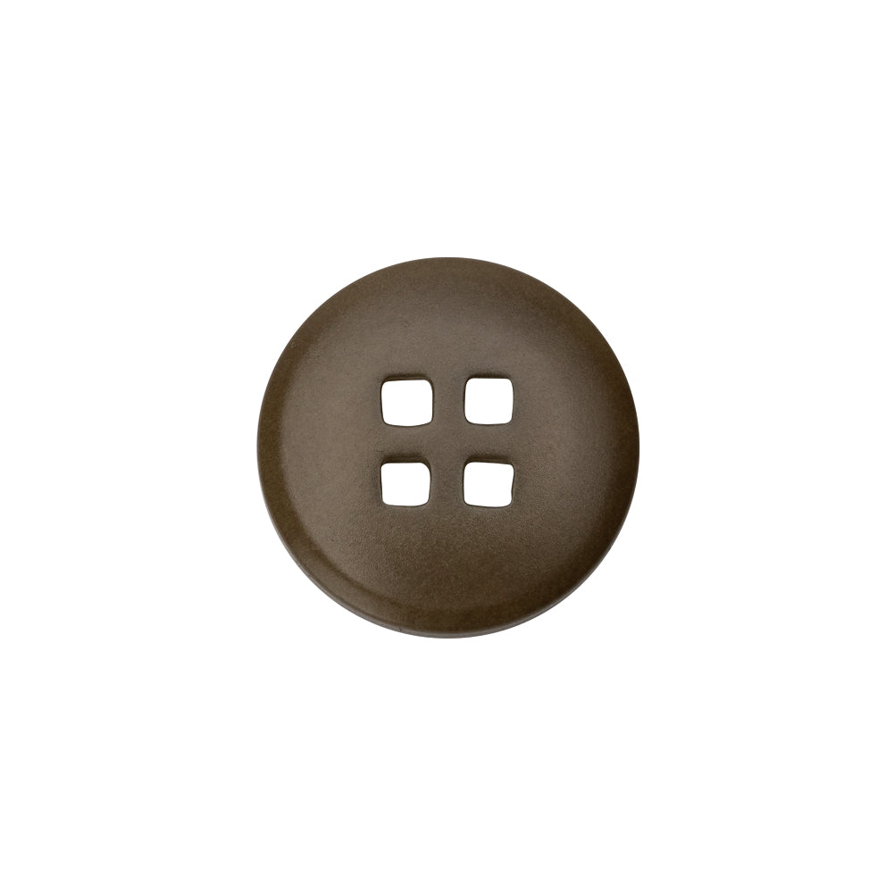 Taupe Square Holes 4-Hole Plastic Button - 28L/18mm Detail Taupe Square Holes 4-Hole Plastic Button - 28L/18mm Detail