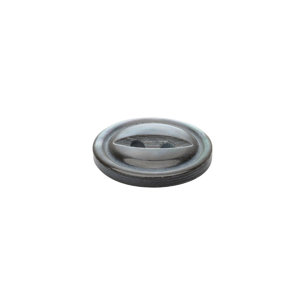 Smoke Iridescent Fisheye 2-Hole Mother of Pearl Button - 24L/15mm Folded Smoke Iridescent Fisheye 2-Hole Mother of Pearl Button - 24L/15mm Folded