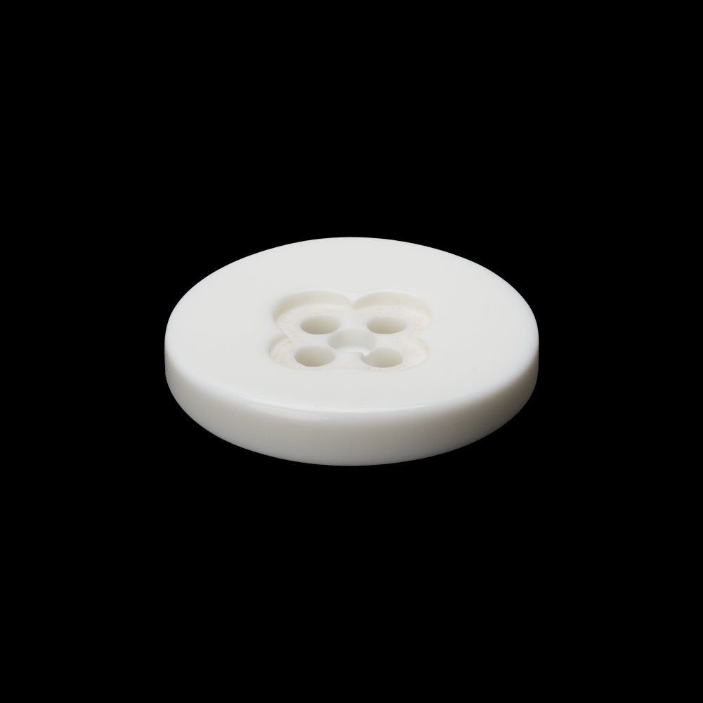 Off White Clover 4-Hole Plastic Button - 36L/23mm Folded Off White Clover 4-Hole Plastic Button - 36L/23mm Folded
