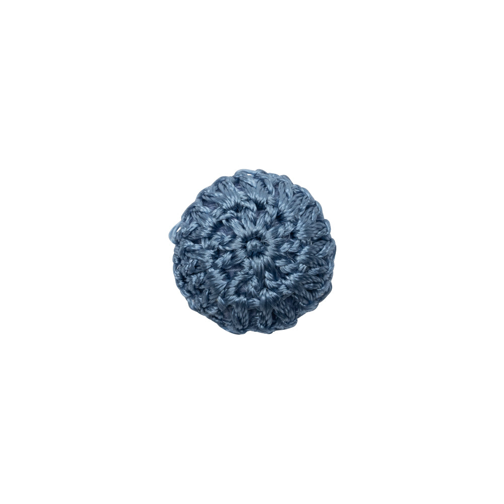 French Blue Crochet Fabric Covered Shank Back Button - 20L/12.5mm French Blue Crochet Fabric Covered Shank Back Button - 20L/12.5mm