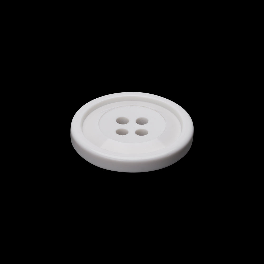 Pale Gray Raised Center and Rim Plastic 4-Hole Button - 32L/20mm Folded Pale Gray Raised Center and Rim Plastic 4-Hole Button - 32L/20mm Folded