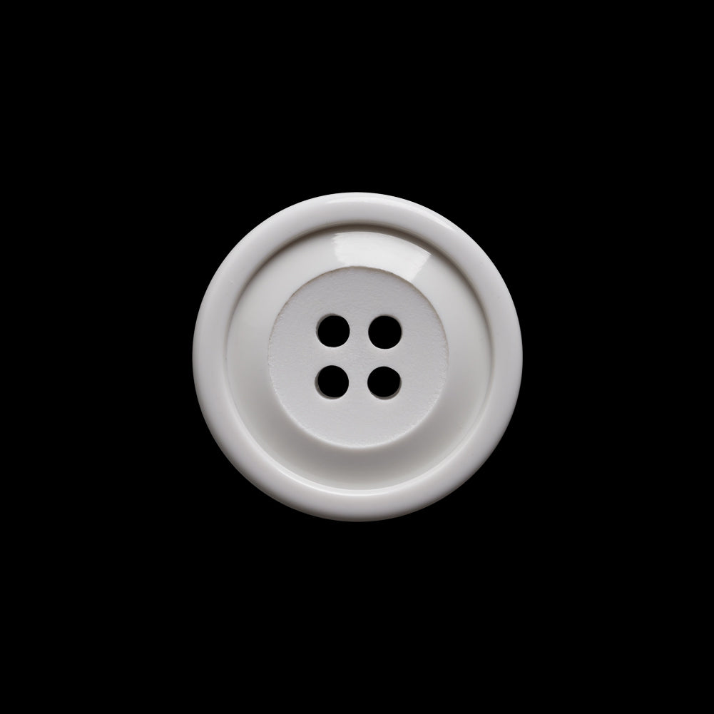 Pale Gray Raised Center and Rim Plastic 4-Hole Button - 32L/20mm Pale Gray Raised Center and Rim Plastic 4-Hole Button - 32L/20mm