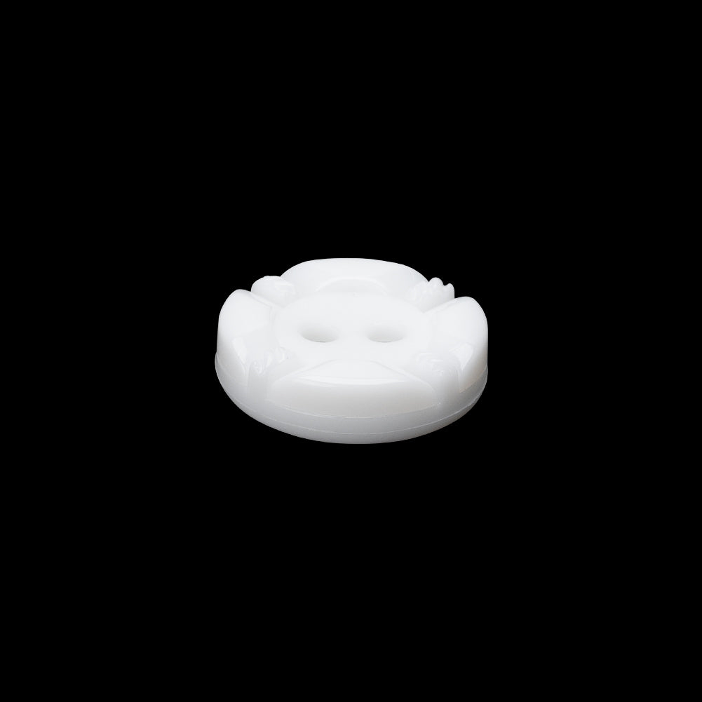 White Decorative Notched Rim Two Piece Plastic 2-Hole Button - 24L/15mm Folded White Decorative Notched Rim Two Piece Plastic 2-Hole Button - 24L/15mm Folded