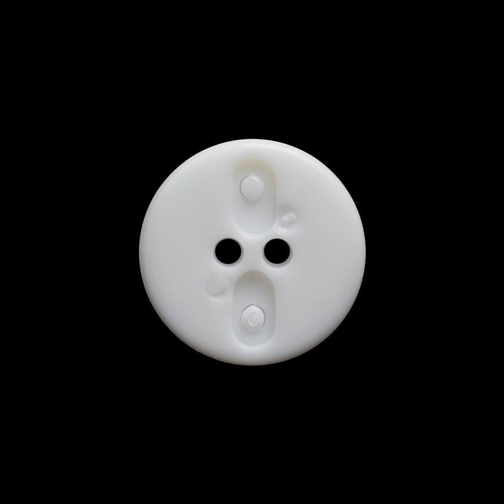 White Decorative Notched Rim Two Piece Plastic 2-Hole Button - 30L/19mm Detail White Decorative Notched Rim Two Piece Plastic 2-Hole Button - 30L/19mm Detail