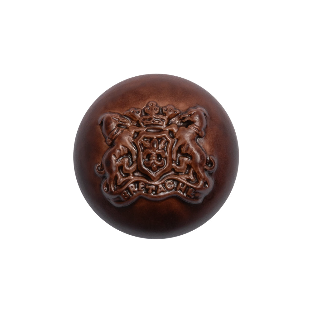 Half Dome Plastic Shank Back Button - Bordeaux Coat of Arms Embossed - 36L/23mm Half Dome Plastic Shank Back Button - Bordeaux Coat of Arms Embossed - 36L/23mm