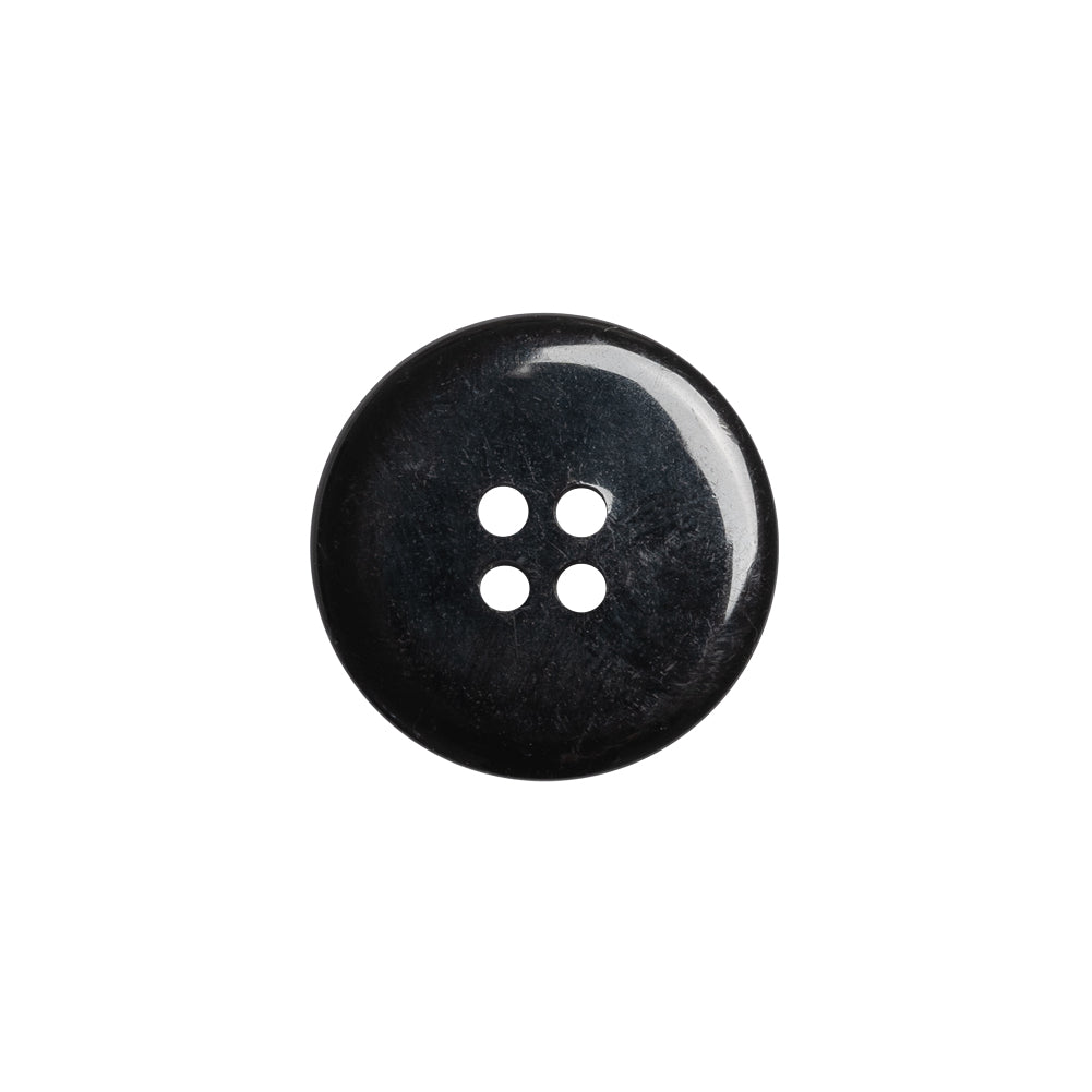 Plastic 4-Hole Button - Matte Black Glossy Rim - 28L/18mm Detail Plastic 4-Hole Button - Matte Black Glossy Rim - 28L/18mm Detail