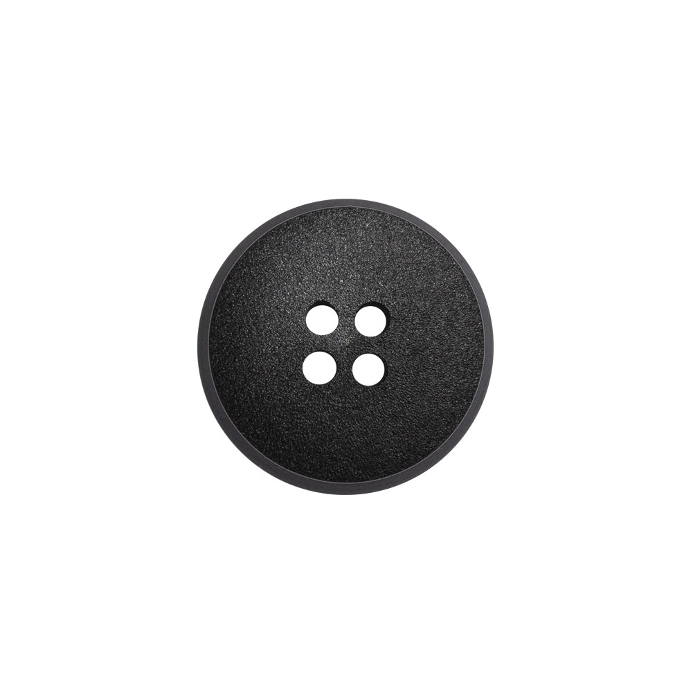 Plastic 4-Hole Button - Matte Black Glossy Rim - 28L/18mm Plastic 4-Hole Button - Matte Black Glossy Rim - 28L/18mm