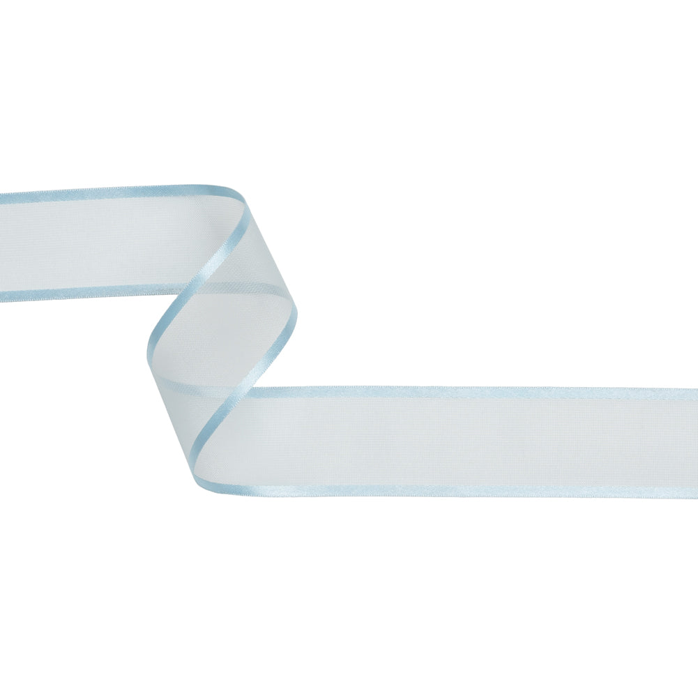 Sheer Ribbon with Double Faced Satin Edges - 1.375" - Baby Blue Sheer Ribbon with Double Faced Satin Edges - 1.375" - Baby Blue
