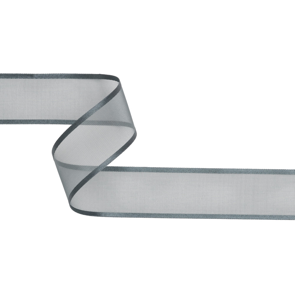 Sheer Ribbon with Double Faced Satin Edges - 1.375" - Gray Sheer Ribbon with Double Faced Satin Edges - 1.375" - Gray